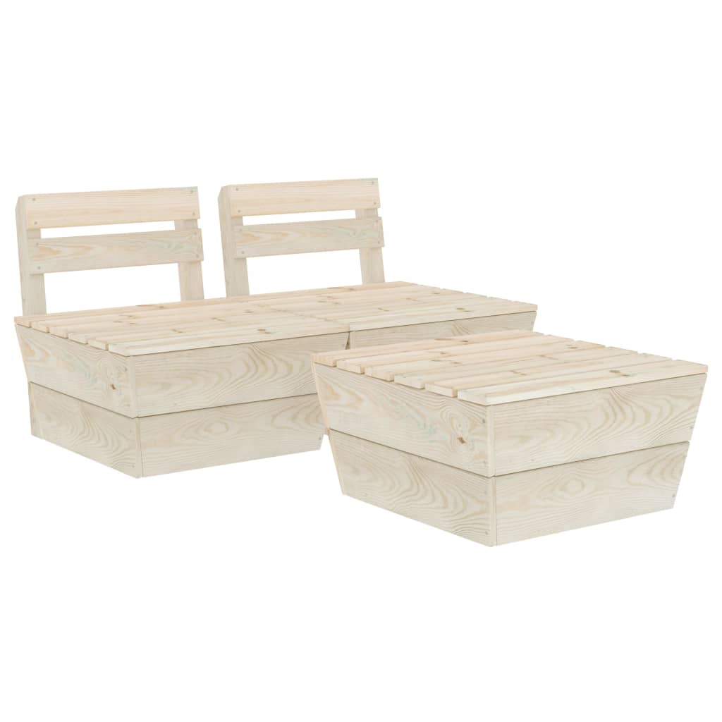 vidaXL 3 Piece Garden Pallet Lounge Set Impregnated Spruce Wood