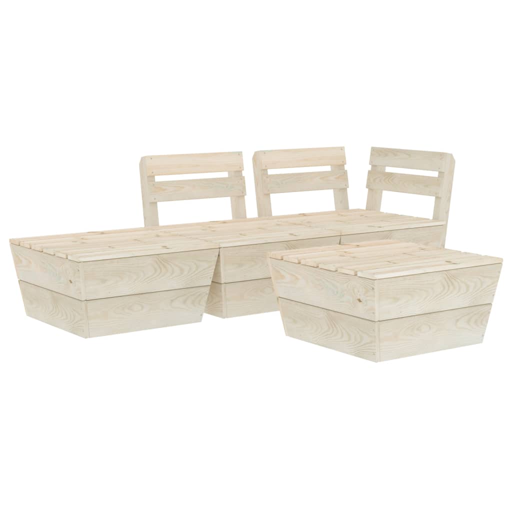 vidaXL 4 Piece Garden Pallet Lounge Set Impregnated Spruce Wood