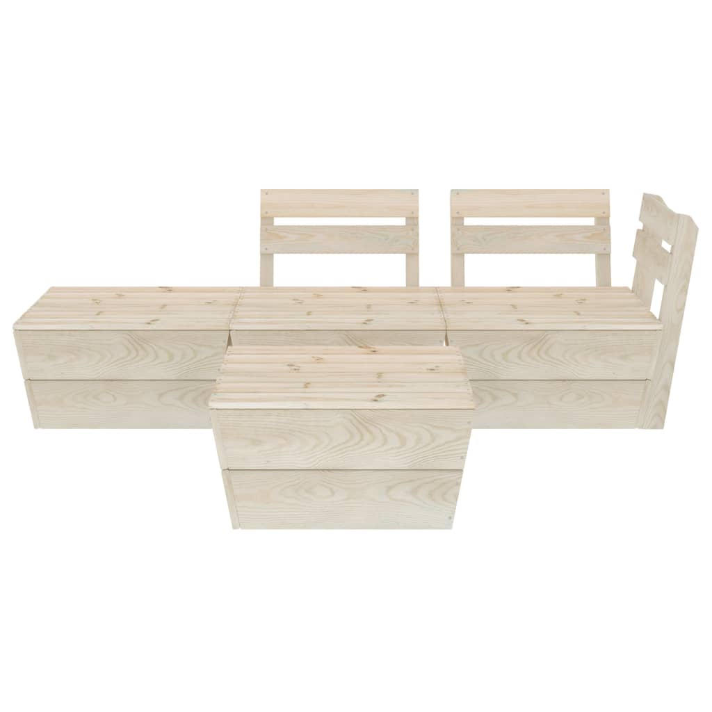 vidaXL 4 Piece Garden Pallet Lounge Set Impregnated Spruce Wood