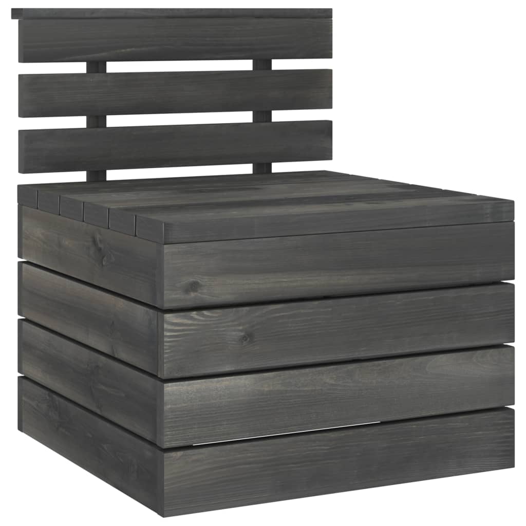 vidaXL 3 Piece Garden Pallet Lounge Set Solid Pinewood Dark Grey