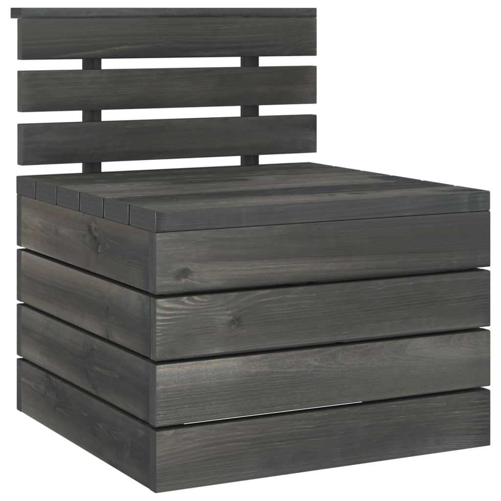 vidaXL 6 Piece Garden Pallet Lounge Set Solid Pinewood Dark Grey