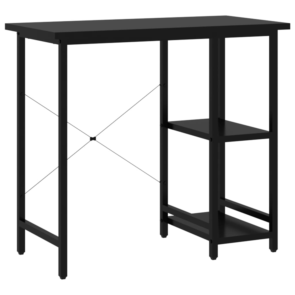 vidaXL Computer Desk Black 80x40x72 cm MDF and Metal