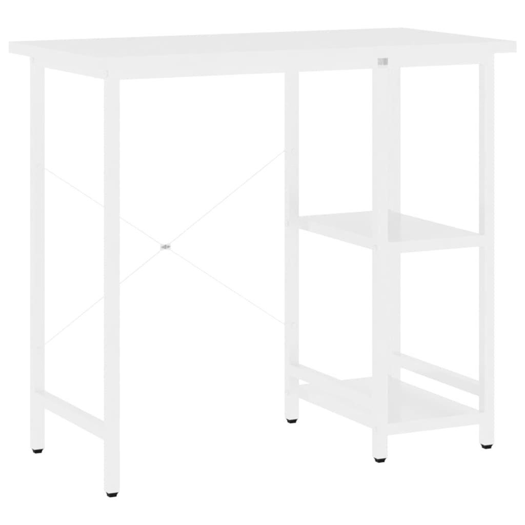 Computer Desk White 80x40x72 cm MDF and Metal