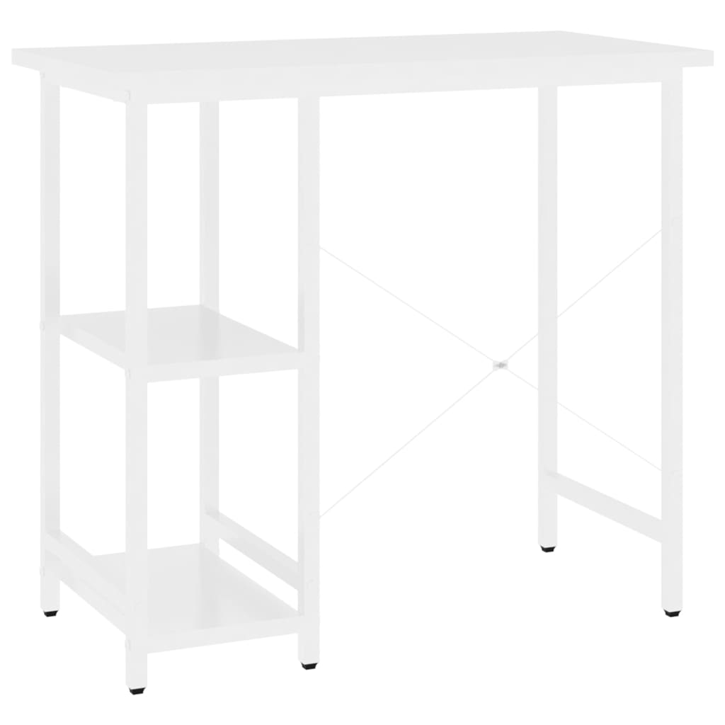 Computer Desk White 80x40x72 cm MDF and Metal