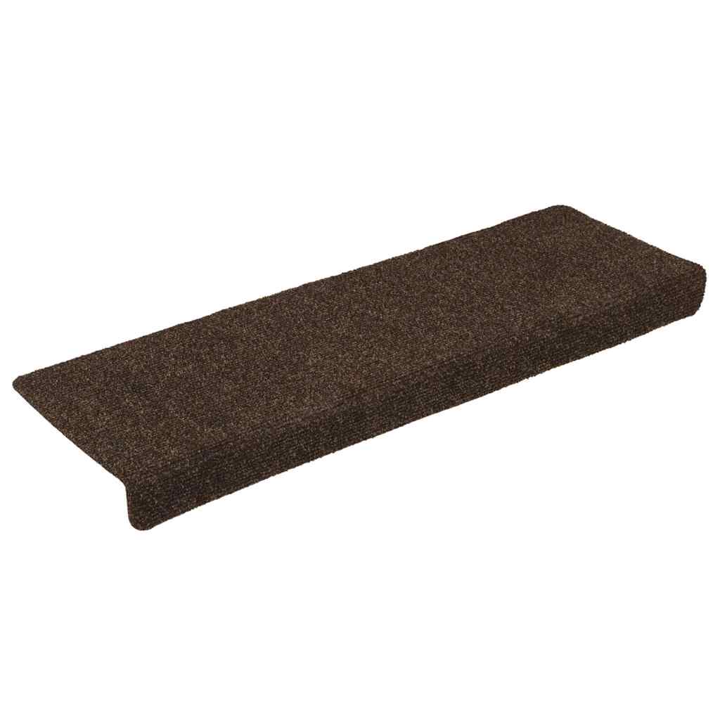 Stair Mats Self-adhesive 15 pcs 65x21x4 cm Brown
