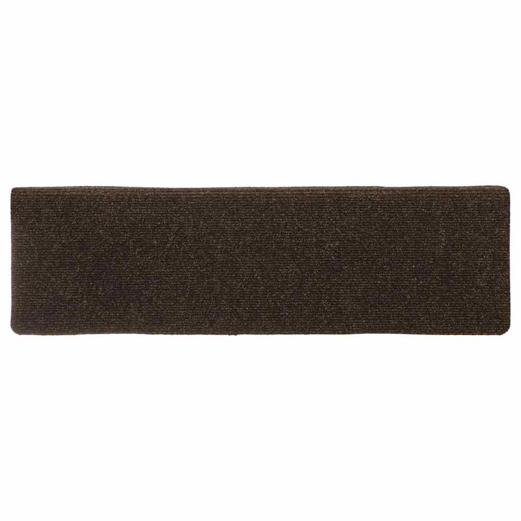 Stair Mats Self-adhesive 15 pcs 65x21x4 cm Brown Rectangular Edge