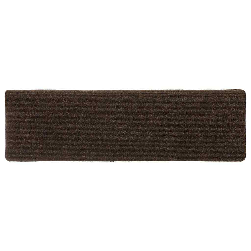 Stair Mats Self-adhesive 15 pcs 65x21x4 cm Brown
