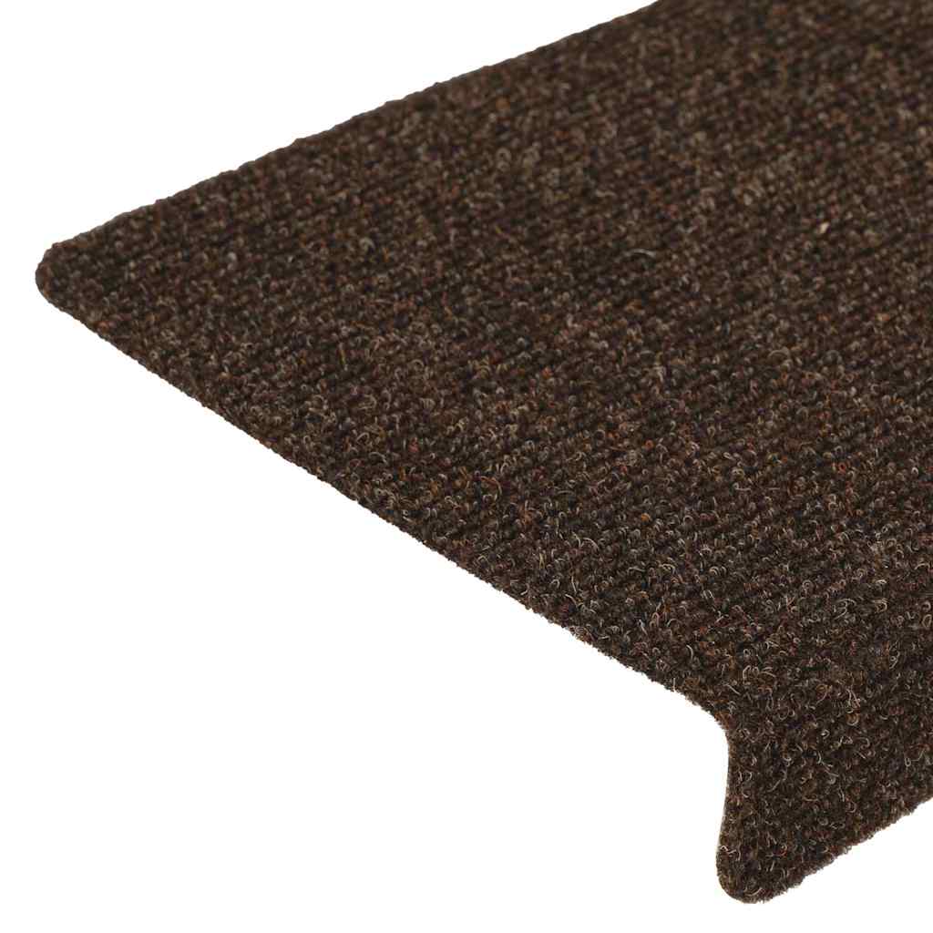 Stair Mats Self-adhesive 15 pcs 65x21x4 cm Brown