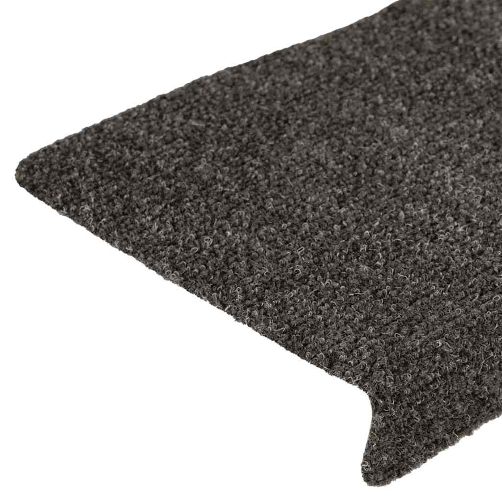 Stair Mats Self-adhesive 15 pcs 65x21x4 cm Anthracite