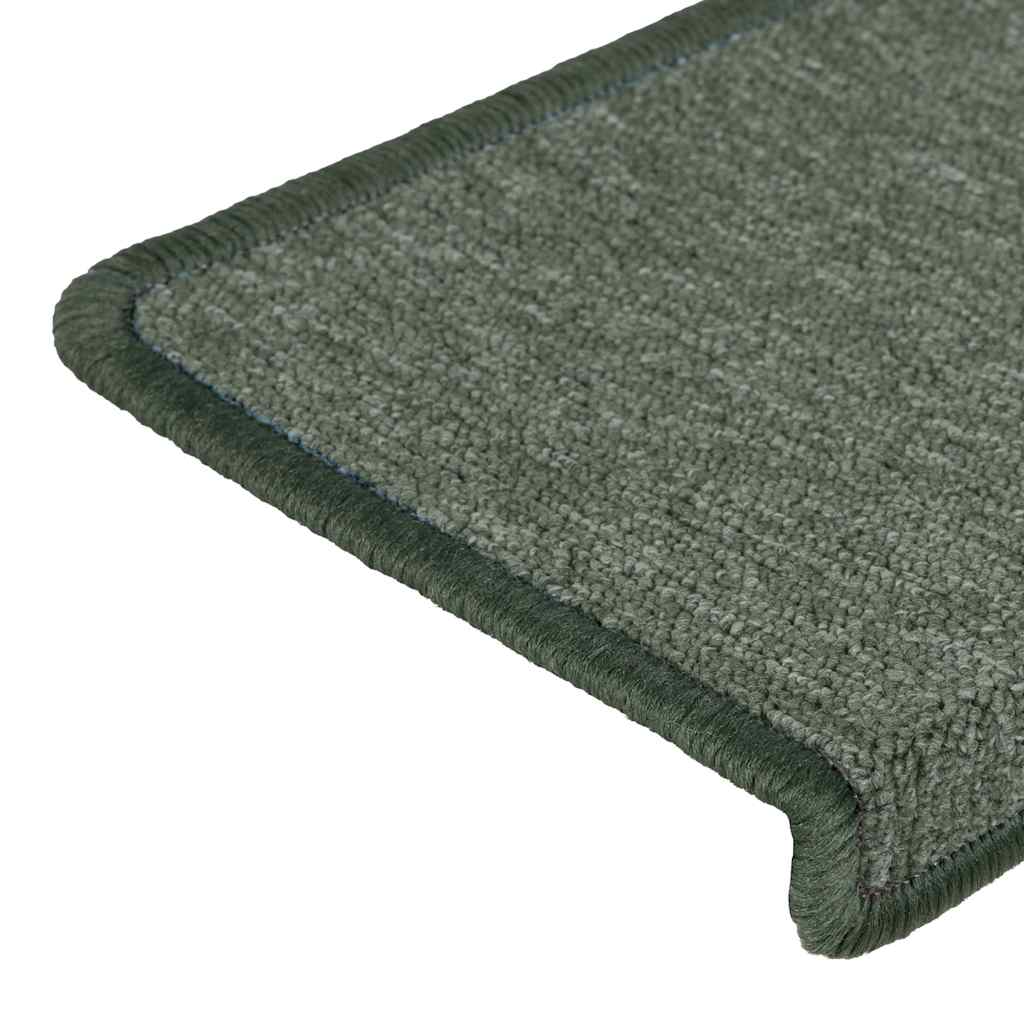 Stair Mats 15 pcs 65x21x4 cm Dark Green Rectangular Edge