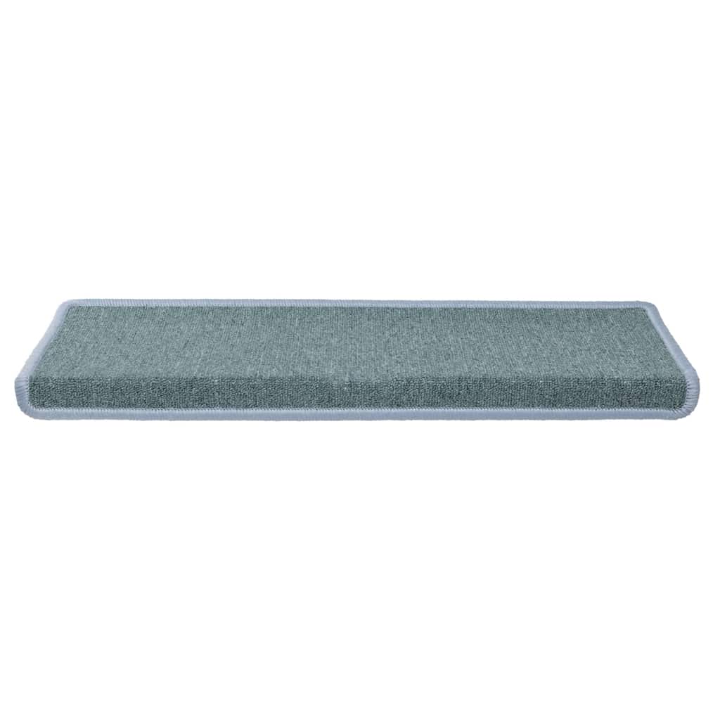 Stair Mats 15 pcs 65x21x4 cm Sea Blue Rectangular Edge