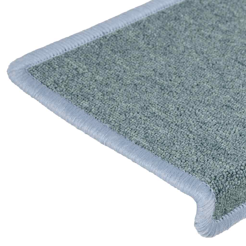 Stair Mats 15 pcs 65x21x4 cm Sea Blue Rectangular Edge