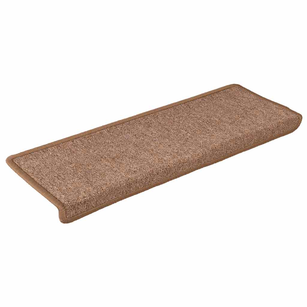 Stair Mats 15 pcs 65x21x4 cm Brown Rectangular Edge