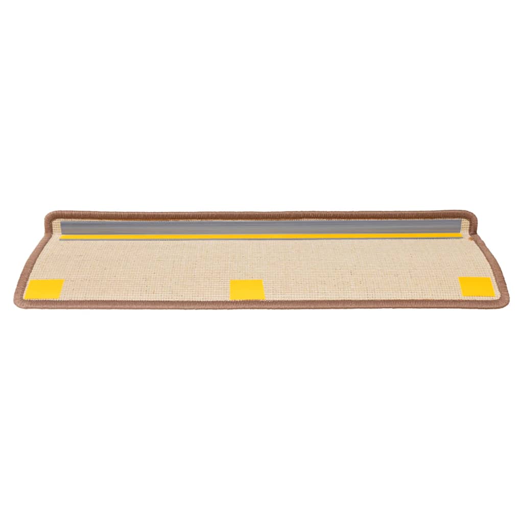 Stair Mats 15 pcs 65x21x4 cm Brown Rectangular Edge