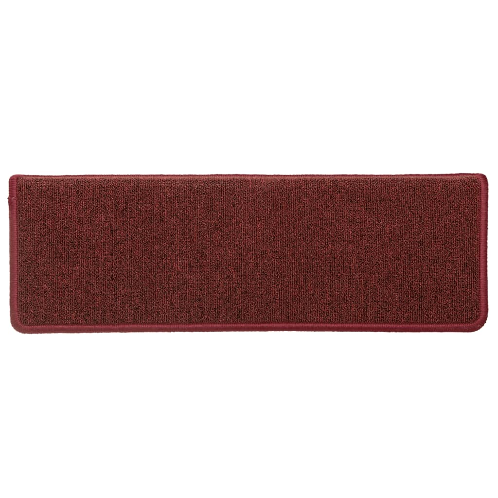 Stair Mats 15 pcs 65x21x4 cm Bordeaux Rectangular Edge