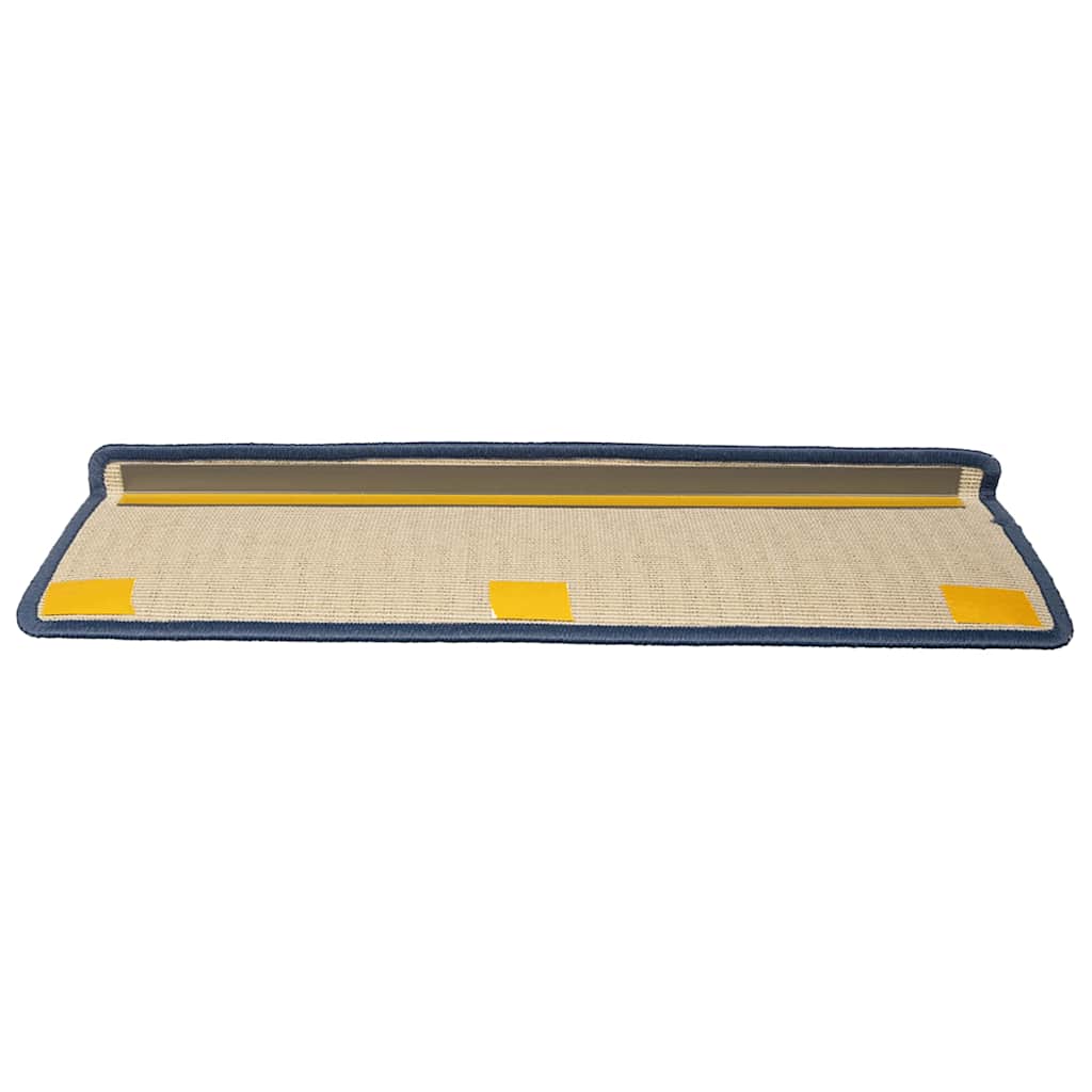 Stair Mats 15 pcs 65x21x4 cm Light Grey&Blue Rectangular Edge