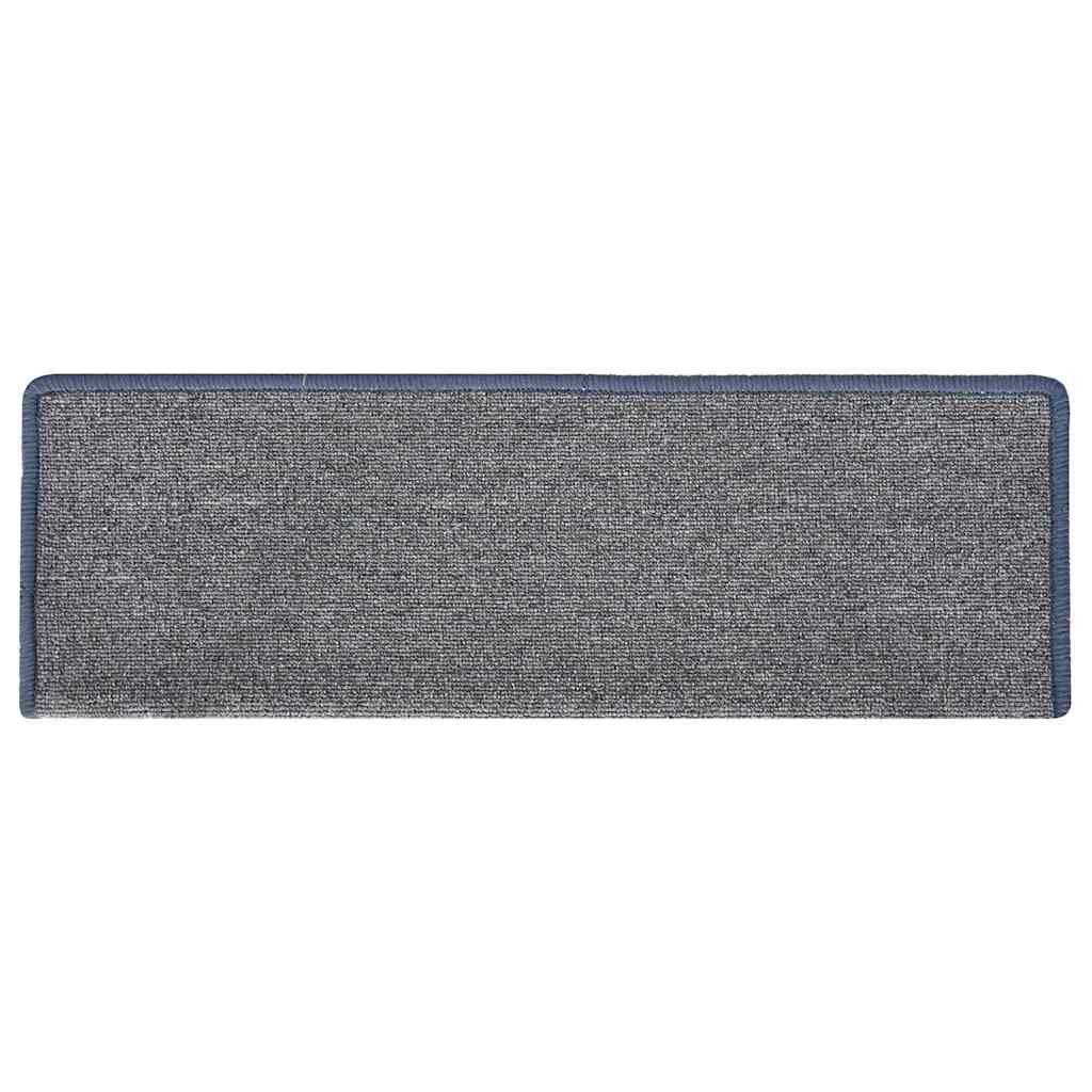 Stair Mats 15 pcs 65x21x4 cm Light Grey&Blue Rectangular Edge