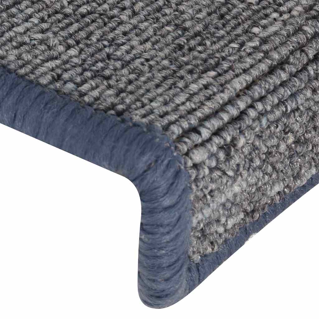 Stair Mats 15 pcs 65x21x4 cm Light Grey&Blue Rectangular Edge