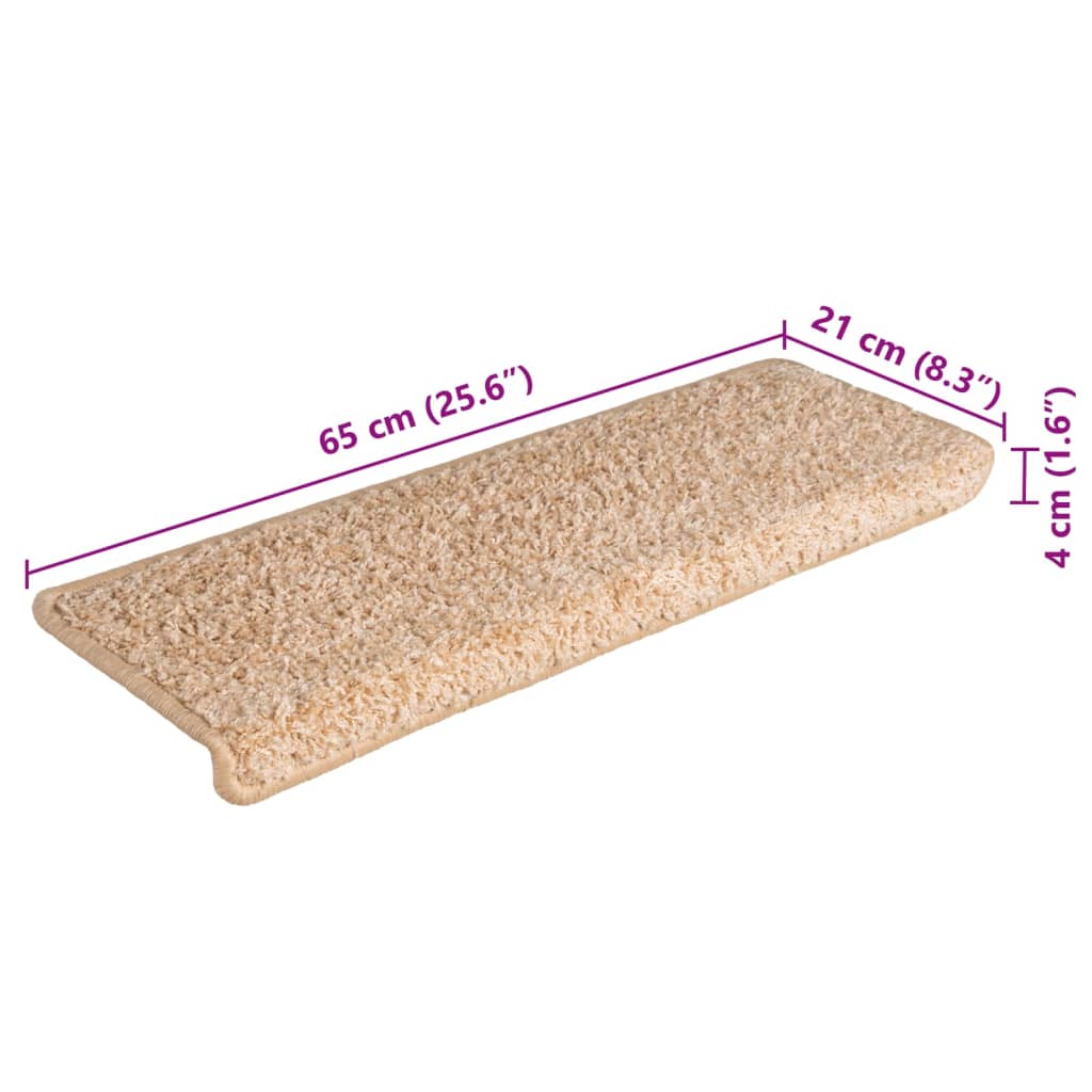 Stair Mats 15 pcs 65x21x4 cm Gold Rectangular Edge