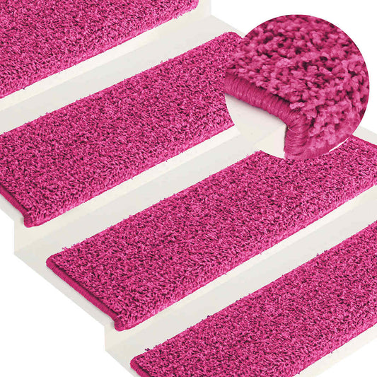 Stair Tread | Set of 15 | Pink | 100% polypropylene | 65 x 21 x 4 cm