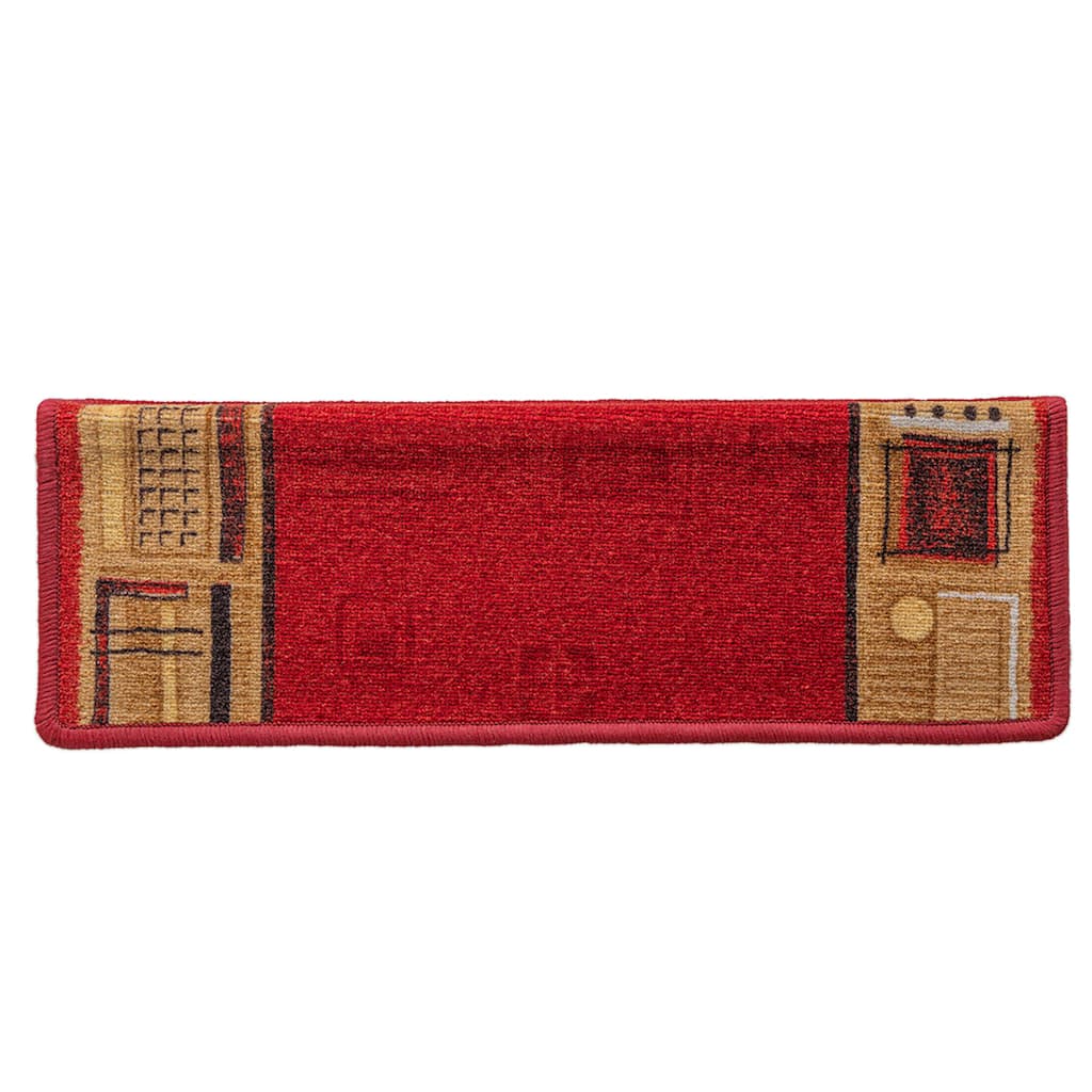 Stair Mats Self-adhesive 15 pcs 65x21x4 cm Red