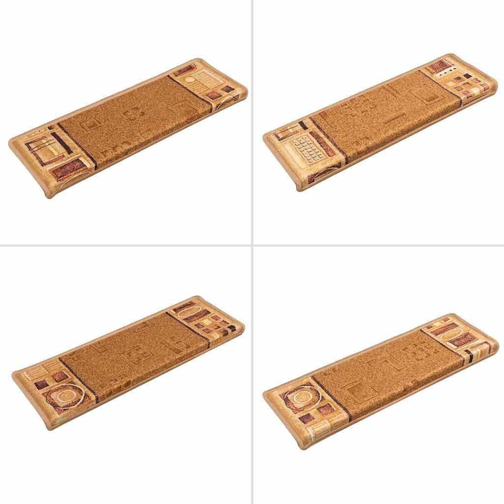 Stair Mats Self-adhesive 15 pcs 65x21x4 cm Beige