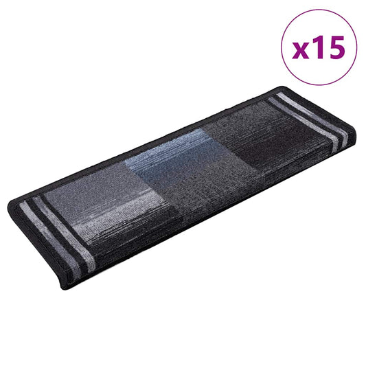 Stair Tread | Set of 15 | Black and grey | 100% polyamide tufted