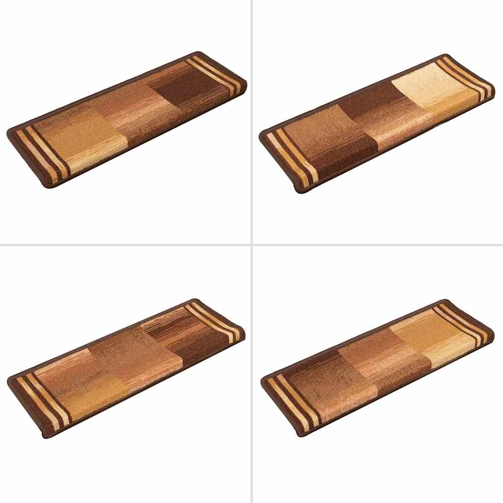 Stair Mats Self-adhesive 15 pcs 65x21x4 cm Brown
