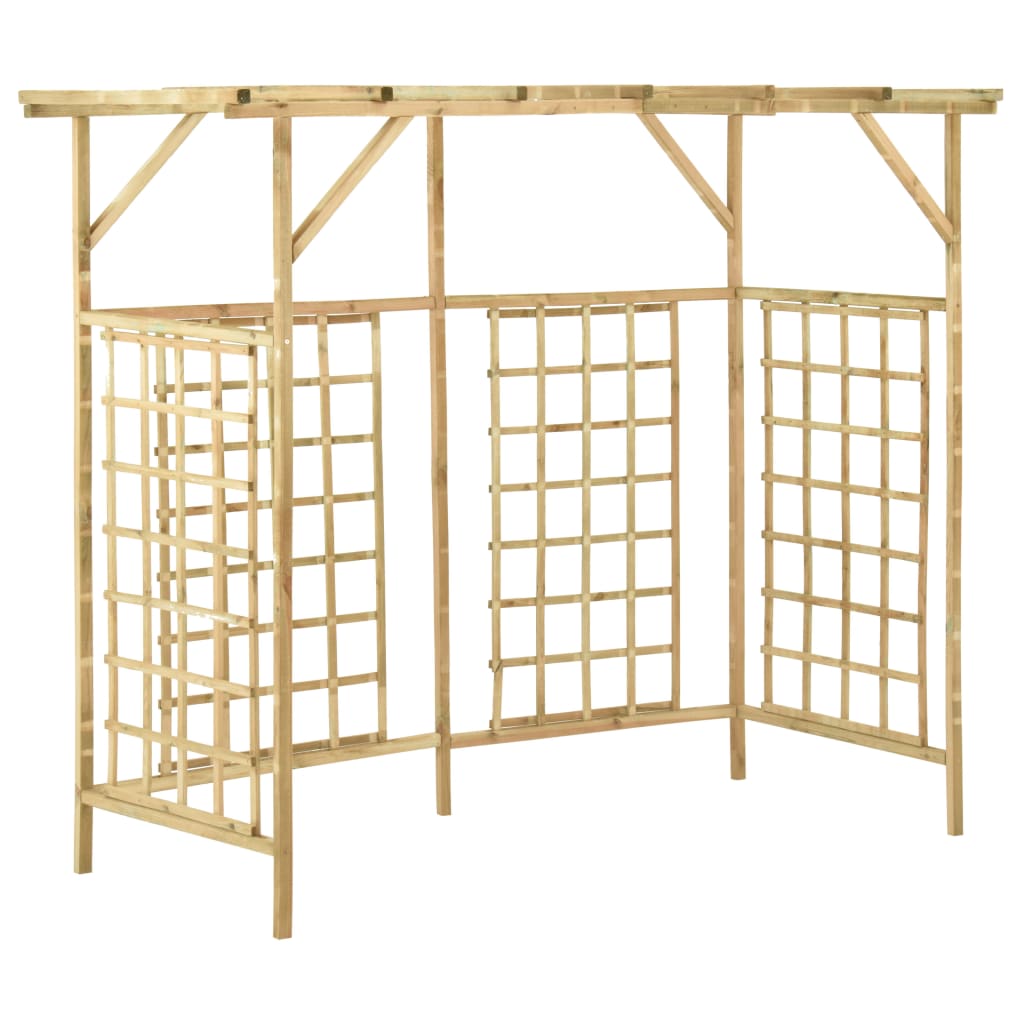 vidaXL Garden Pergola for Triple Bins Impregnated Pinewood