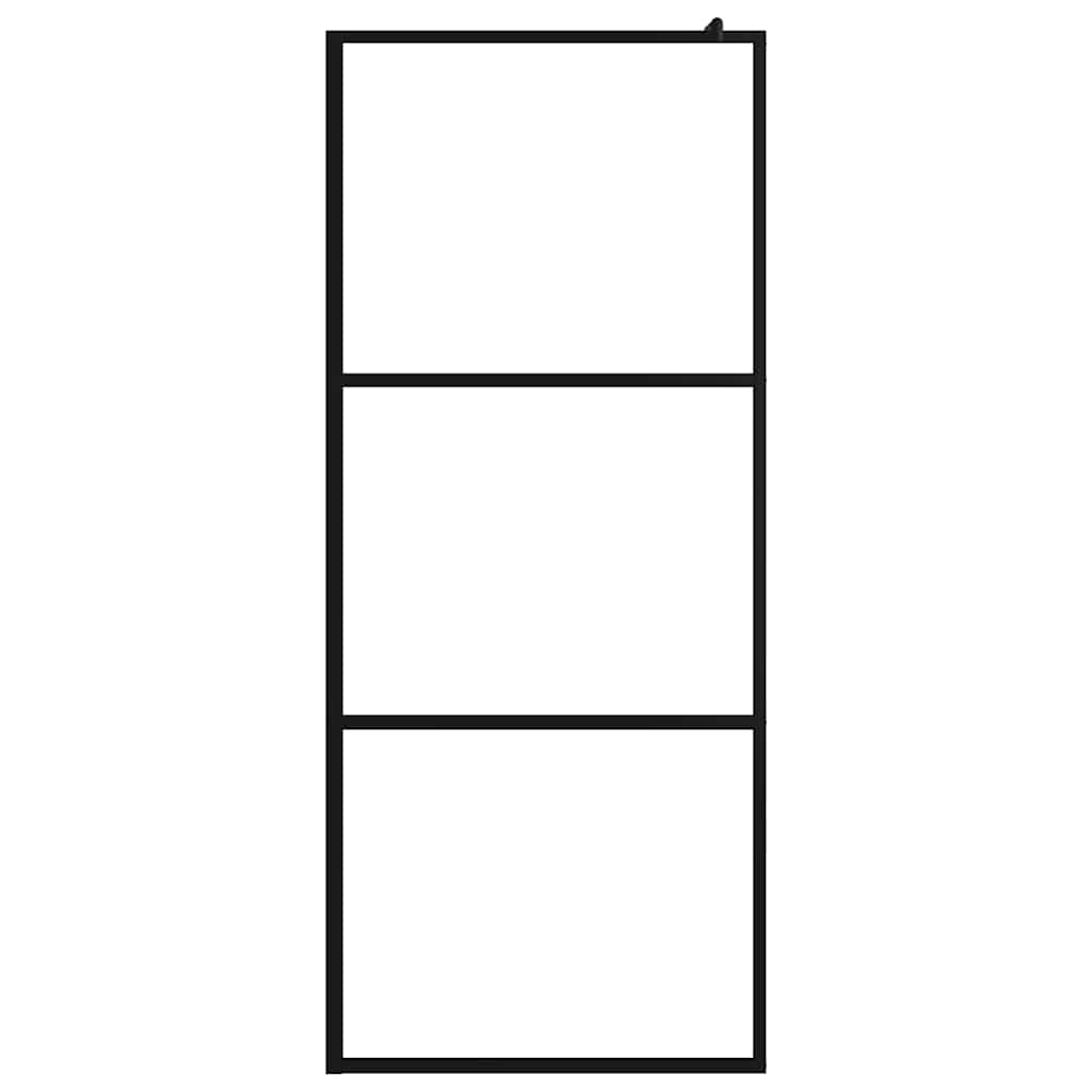 Walk-in Shower Wall with Clear ESG Glass Black 80x195 cm