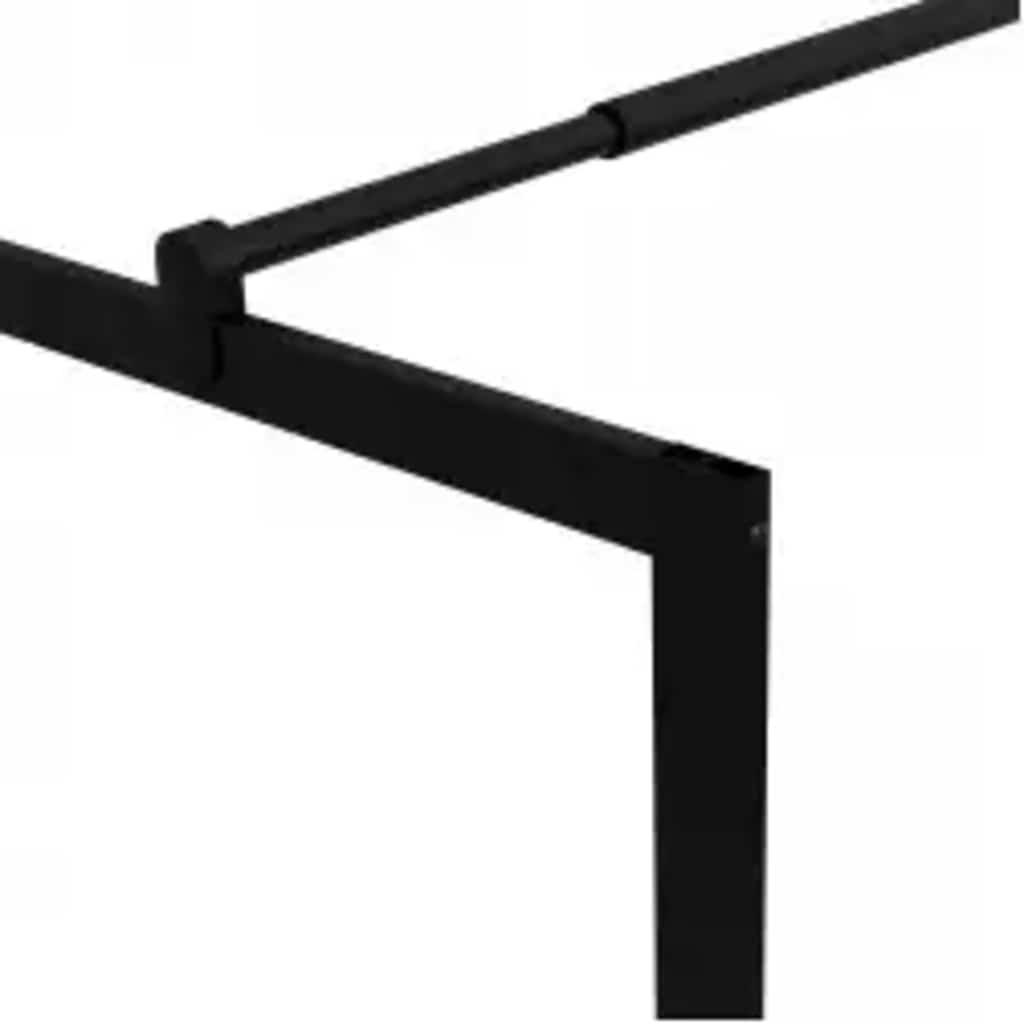 Walk-in Shower Wall with Tempered Glass Black 90x195 cm