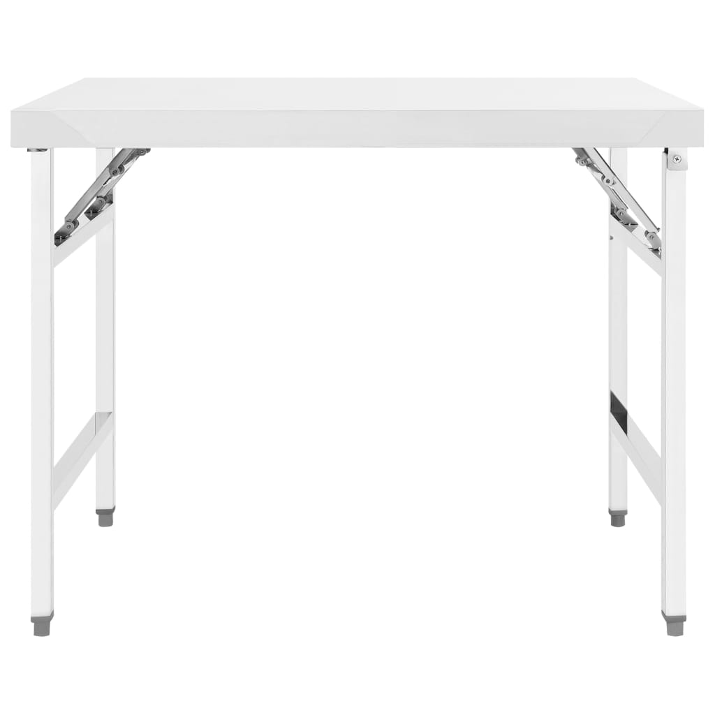 vidaXL Kitchen Folding Work Table 100x60x80 cm Stainless Steel