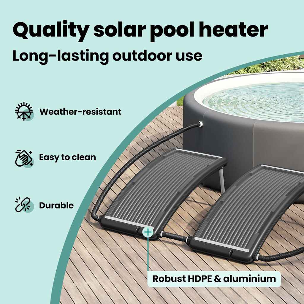 Curved Pool Solar Heating Panels 2 pcs 110x65 cm