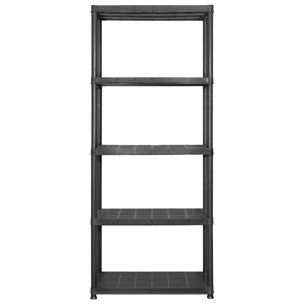 Storage Shelf 5-Tier Black 213x38x170 cm Plastic