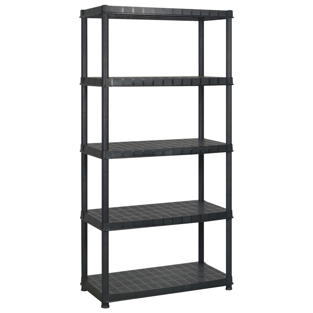 vidaXL Storage Shelf 5-Tier Black 274.5x45.7x185 cm Plastic