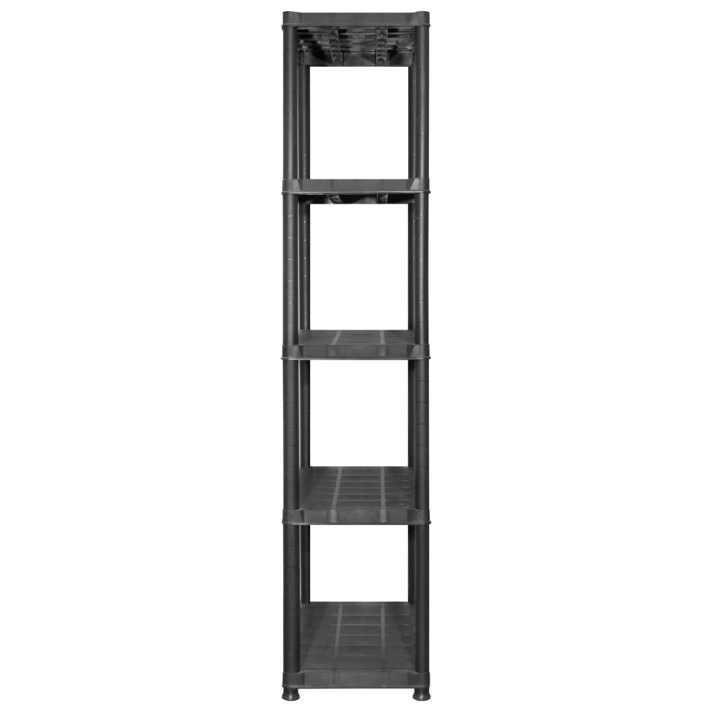 vidaXL Storage Shelf 5-Tier Black 284x38x170 cm Plastic