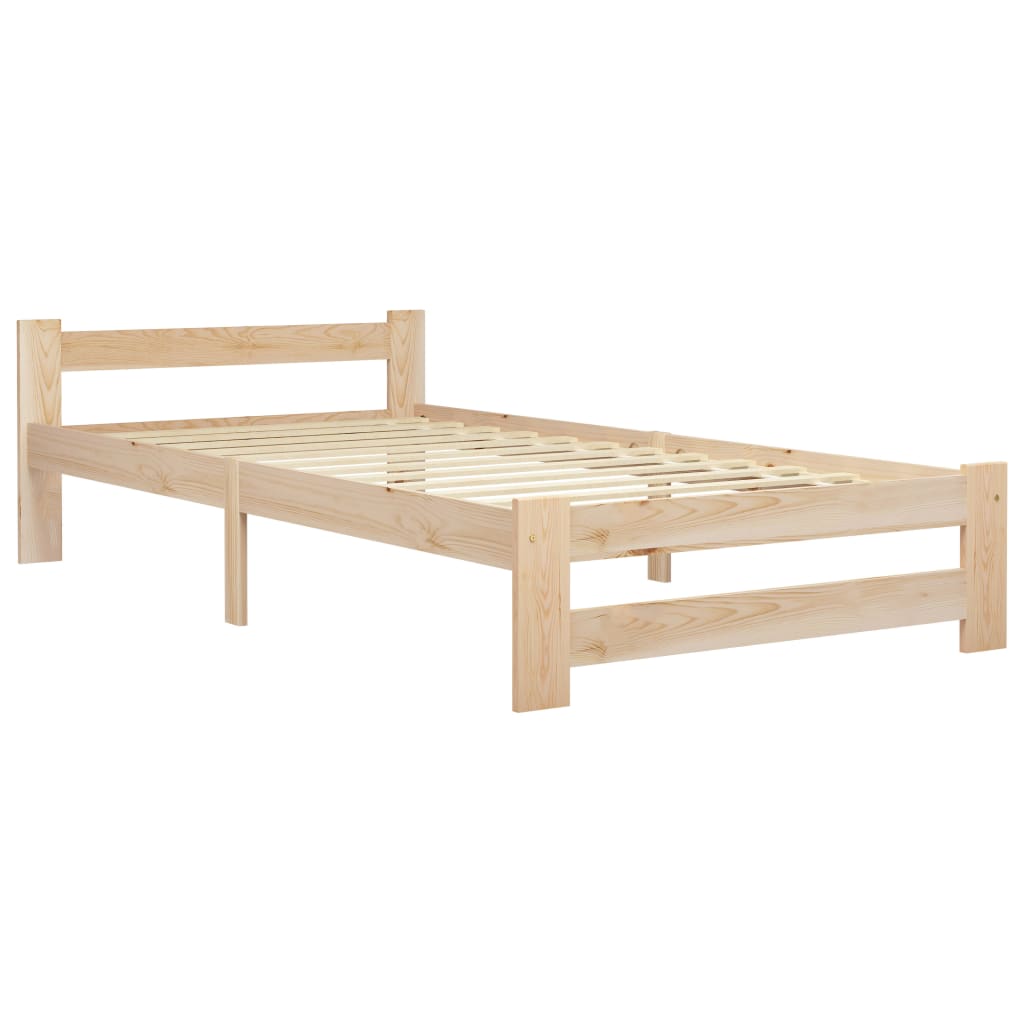 Bed Frame | Natural Wood | Solid Pine Wood, Plywood | Single | Tough
