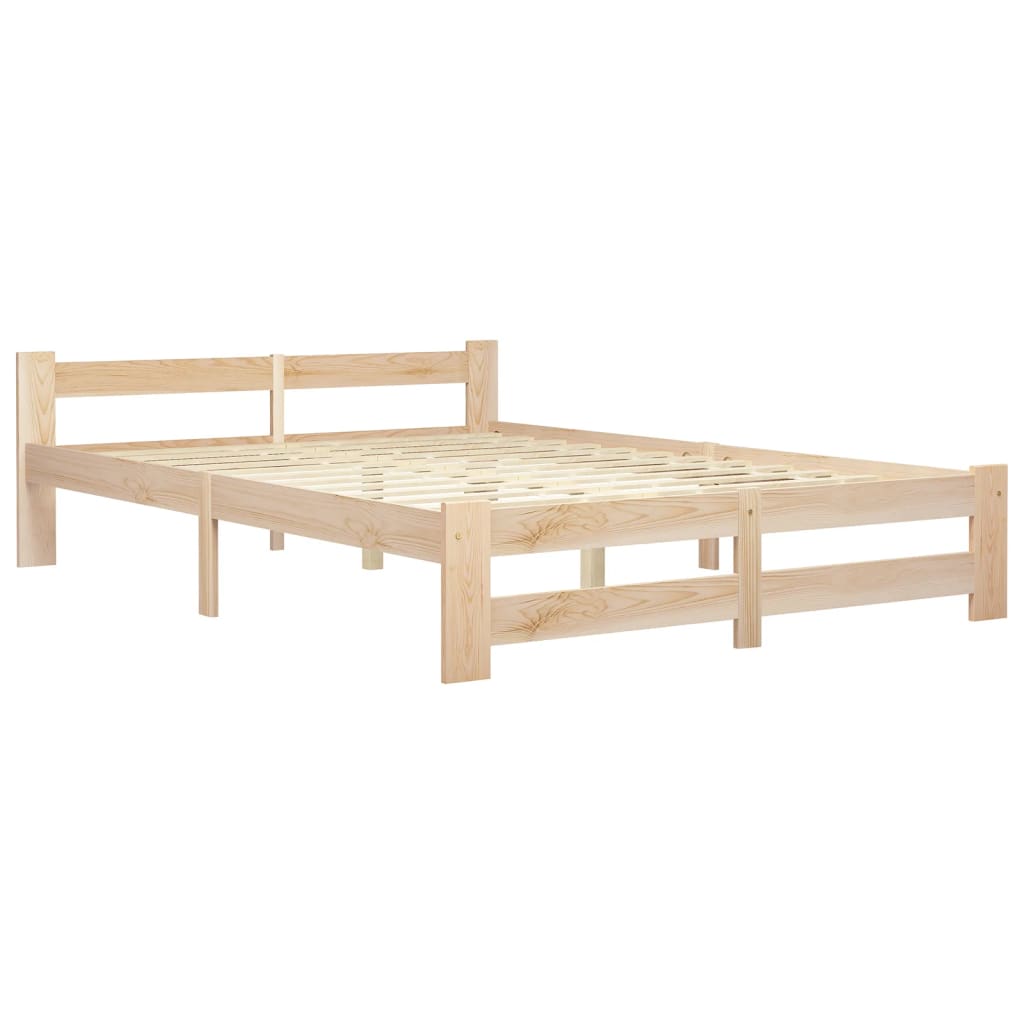 vidaXL Bed Frame without Mattress Solid Pine Wood 140x200 cm