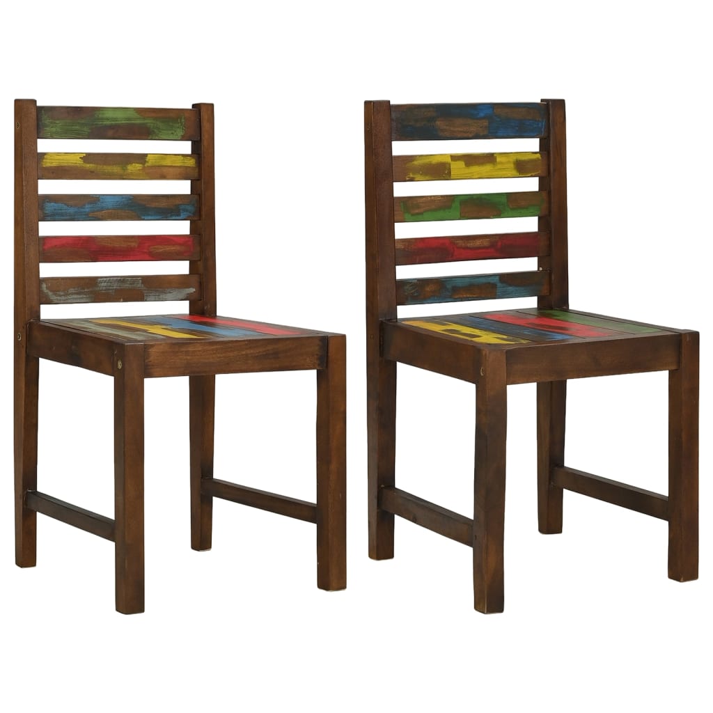 vidaXL Dining Chairs 2 pcs Solid Reclaimed Wood