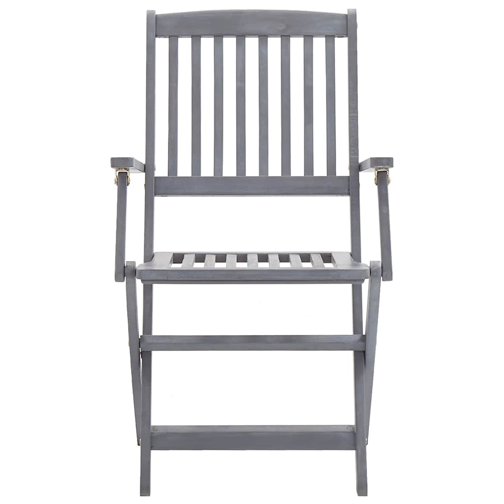 Outdoor Chair | Set of 6 | Grey | Solid Acacia wood | Standard | Foldable