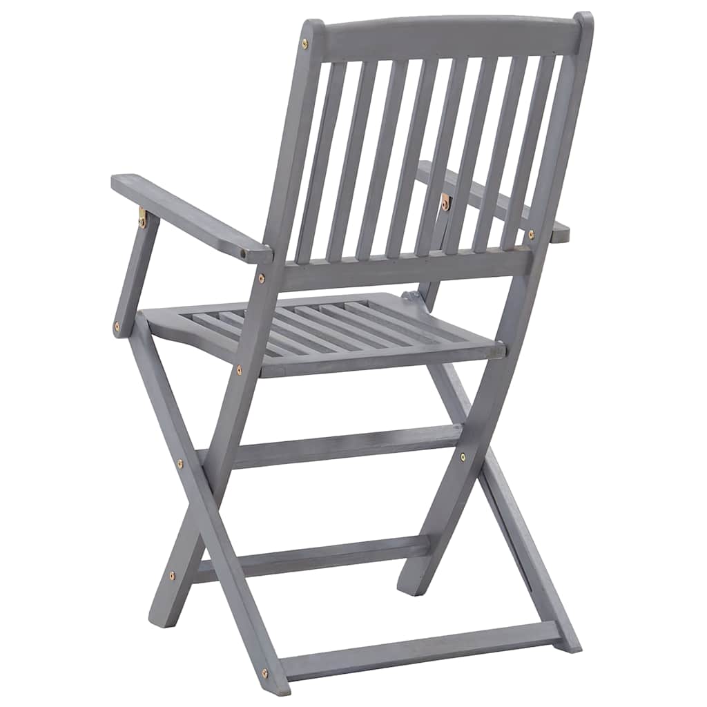 Outdoor Chair | Set of 6 | Grey | Solid Acacia wood | Standard | Foldable