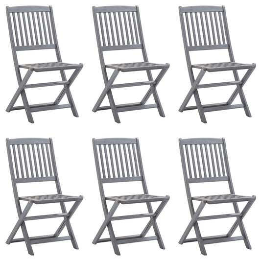 vidaXL Folding Outdoor Chairs 6 pcs Solid Acacia Wood