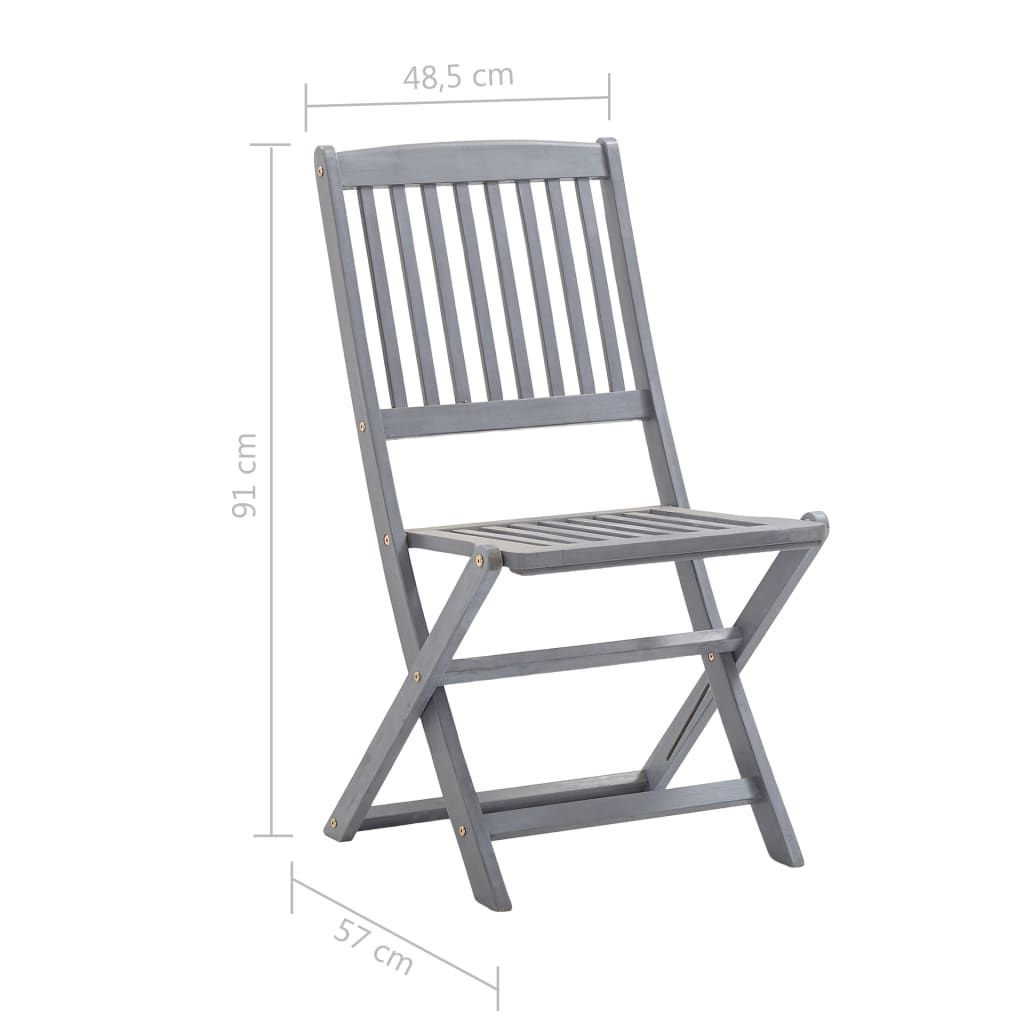 vidaXL Folding Outdoor Chairs 6 pcs Solid Acacia Wood