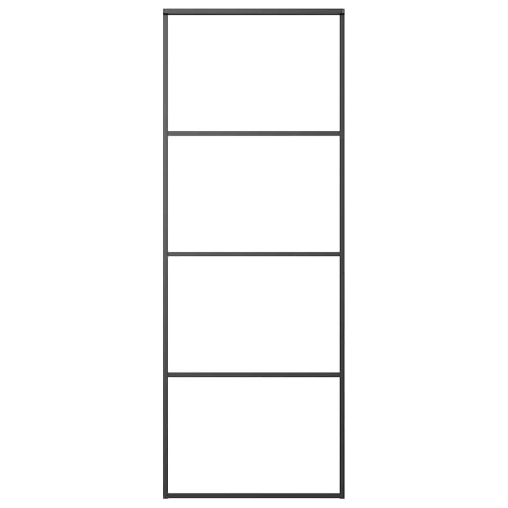 149479 vidaXL Sliding Door Aluminium and ESG Glass 76x205 cm Black