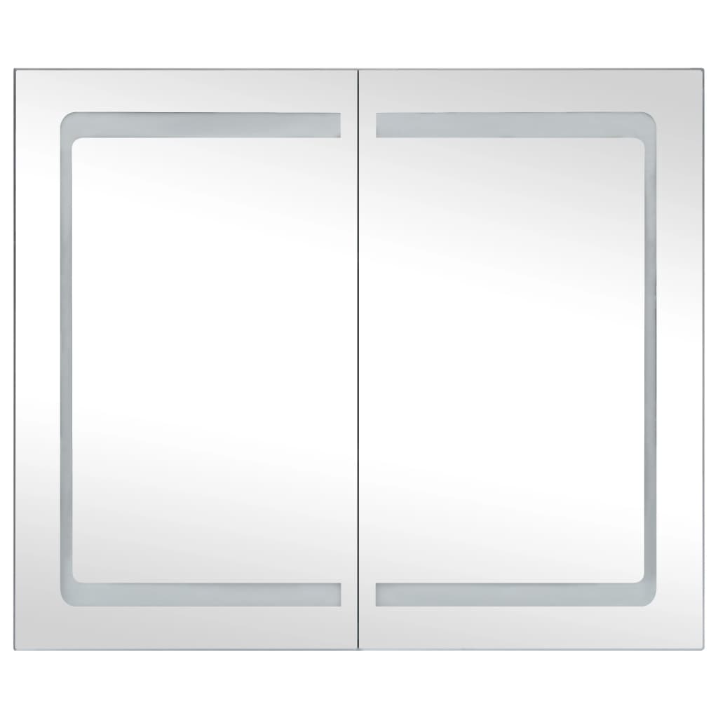 vidaXL LED Bathroom Mirror Cabinet 80x12.2x68 cm