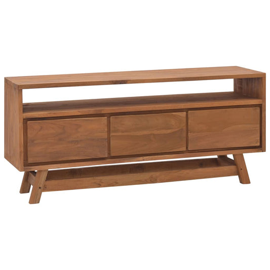 vidaXL TV Cabinet 110x30x50 cm Solid Teak Wood