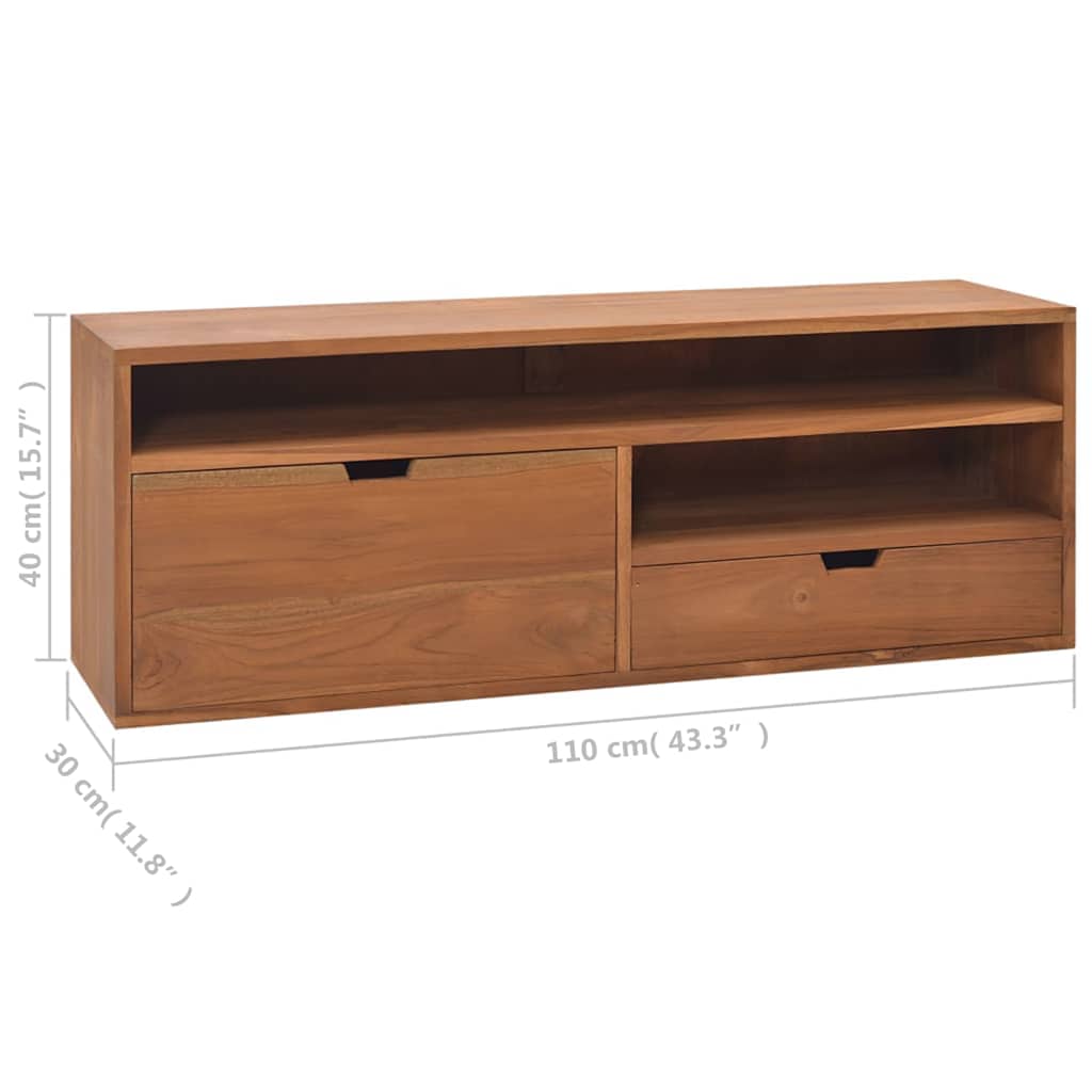 326119 vidaXL TV Cabinet 110x30x40 cm Solid Teak Wood