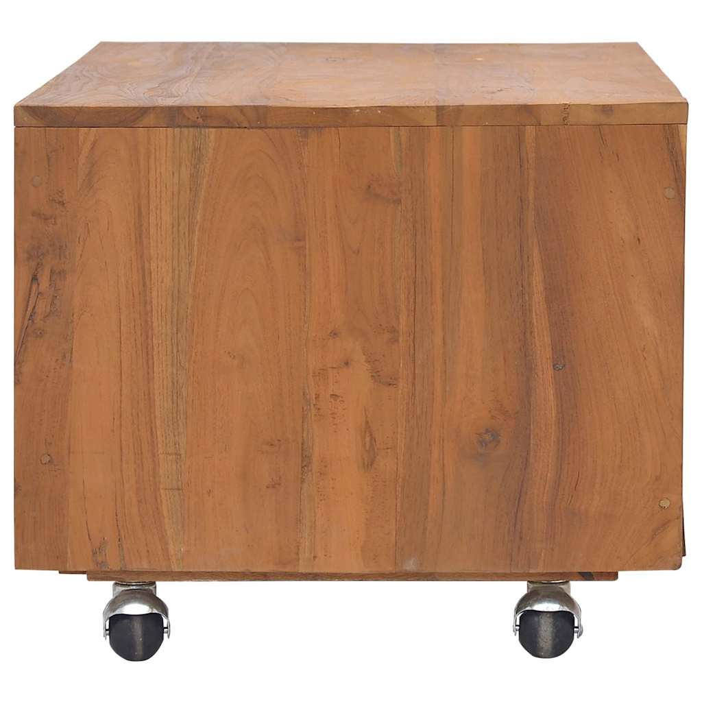 326130 vidaXL TV Cabinet with Wheels 80x50x42 cm Solid Teak Wood
