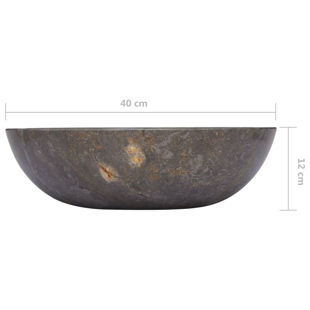 vidaXL Sink Grey Ø40x12 cm Marble