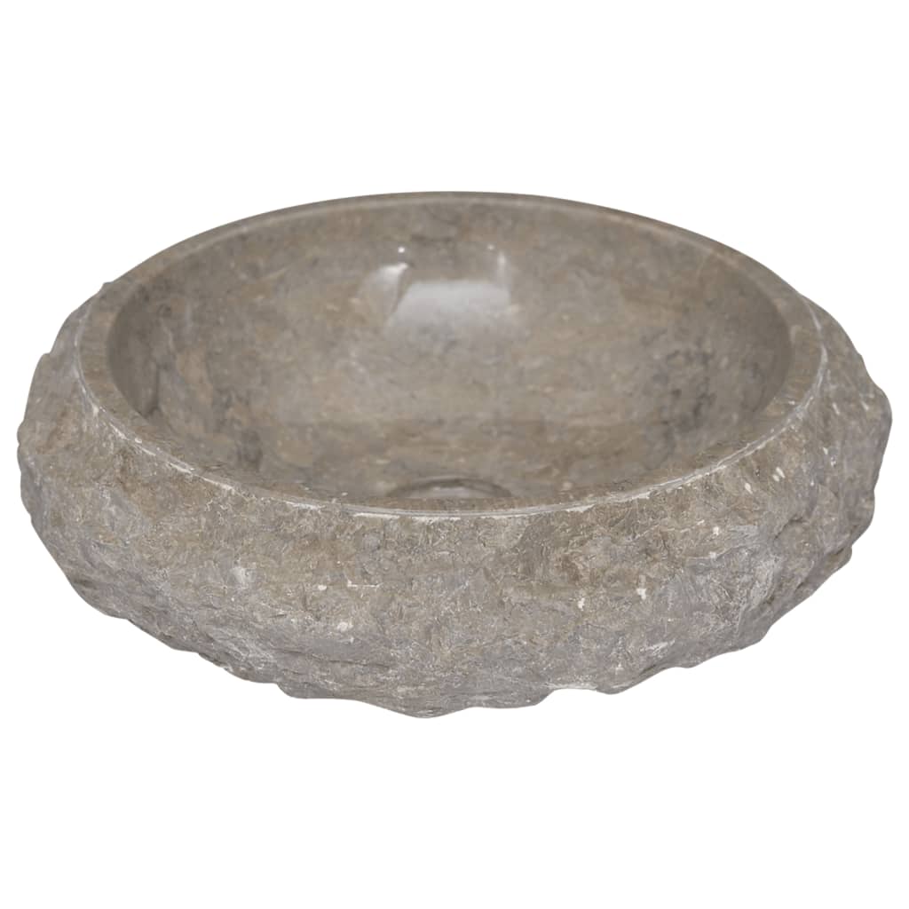 vidaXL Sink Grey Ø40x12 cm Marble